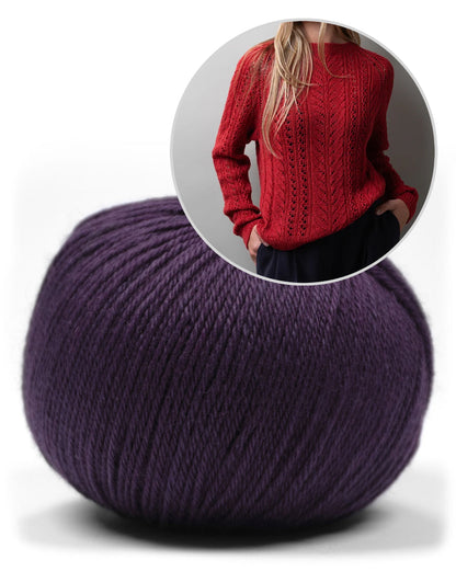Lace Flow Sweater | délicat motif torsadé en laine mérinos baby de Pascuali