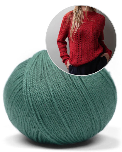 Lace Flow Sweater | délicat motif torsadé en laine mérinos baby de Pascuali