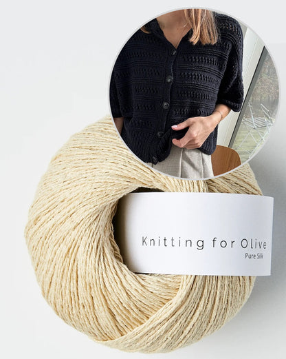 Lacey Loop Cardigan | delicate pattern made from Pure Silk by Knitting for Olive