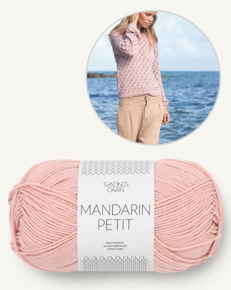 Pull feuilles | délicat motif de feuilles en Mandarin Petit de Sandnes Garn