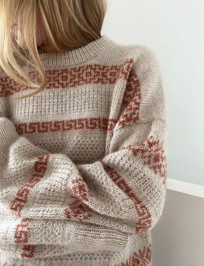 Terracotta Sweater | Keramik Muster aus Tynn Peer Gynt und Tynn Silk Mohair von Sandnes Garn