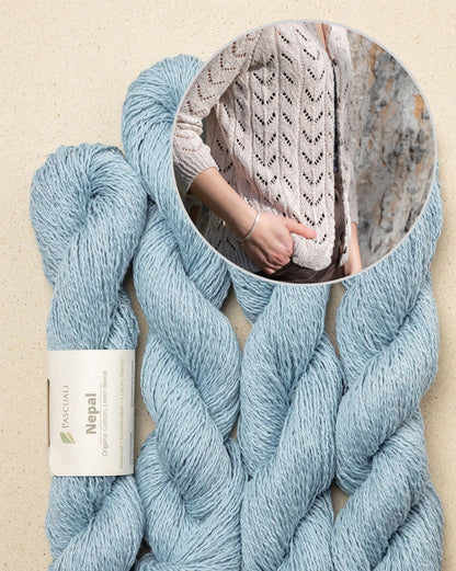 Light Drift Cardigan | point ajour léger du Népal de Pascuali