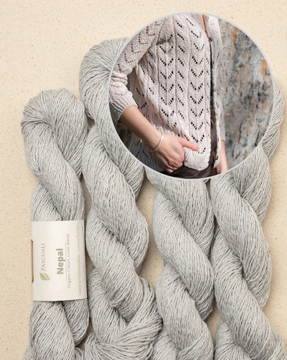 Light Drift Cardigan | point ajour léger du Népal de Pascuali