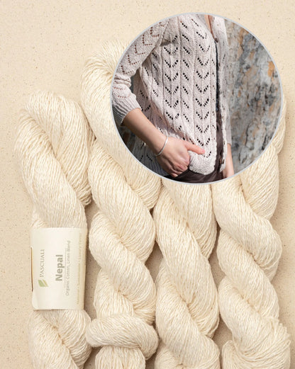 Light Drift Cardigan | point ajour léger du Népal de Pascuali