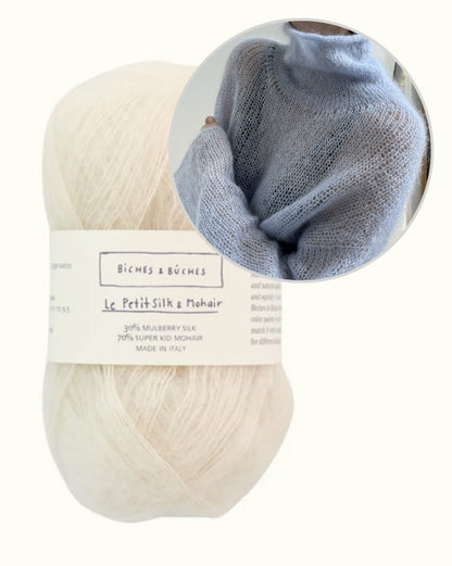 Light Loop High Neck | maigs un brīvs džemperis no Le Petit Silk & Mohair dzijas, ko ražo Biches & Bûches