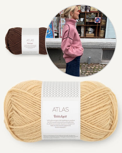 Pull Linea | col roulé chaud et fines lignes contrastantes en satin de Sandnes Garn