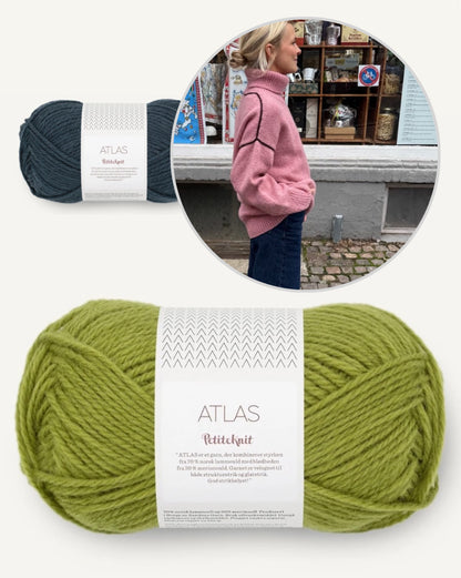 Pull Linea | col roulé chaud et fines lignes contrastantes en satin de Sandnes Garn