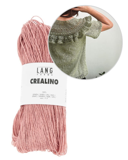 Linette Tee | T-shirt délicat à volants en Crealino de Lang Yarns