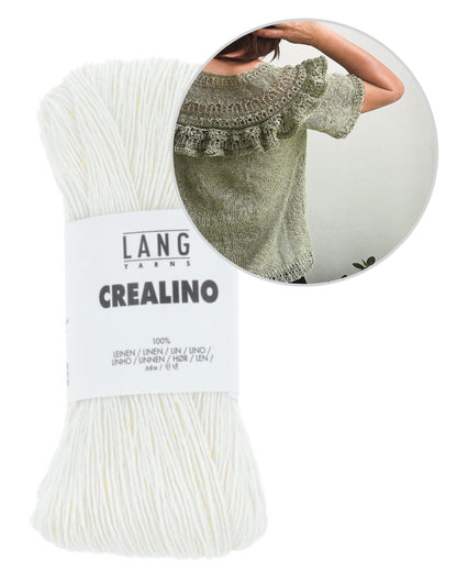 Linette Tee | T-shirt délicat à volants en Crealino de Lang Yarns