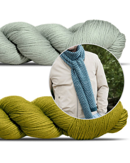 Linewalk Scarf | fiskbensmönster av Lovely Merino Treat från Rosy Green Wool