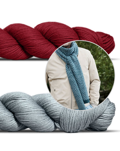 Linewalk Scarf | fiskbensmönster av Lovely Merino Treat från Rosy Green Wool