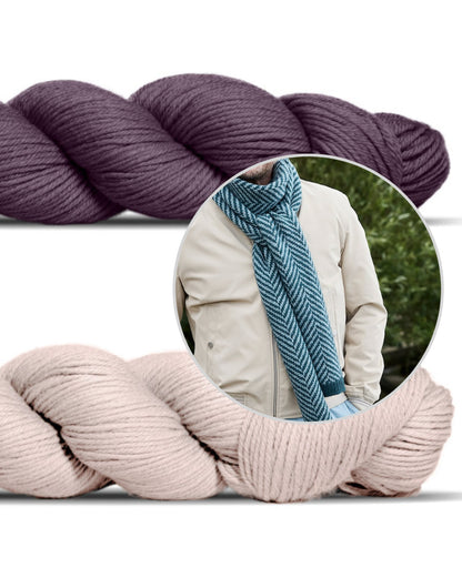 Linewalk Scarf | fiskbensmönster av Lovely Merino Treat från Rosy Green Wool