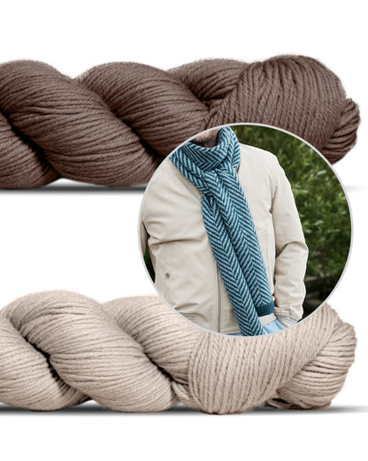 Linewalk Scarf | fiskbensmönster av Lovely Merino Treat från Rosy Green Wool