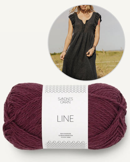 Lola Dress | maxi dress with ruffled sleeves made from Line by Sandnes Garn
