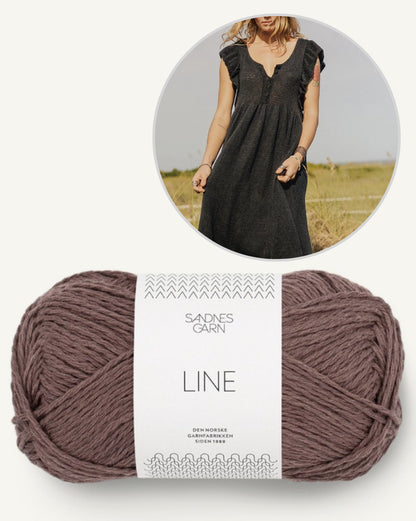 Lola Dress | maxi dress with ruffled sleeves made from Line by Sandnes Garn