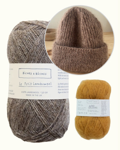 Londoni müts | lihtne müts Biches & Bûchesi Le Petit Lambswooli ja Le Petit Silk & Mohair' lõngadest