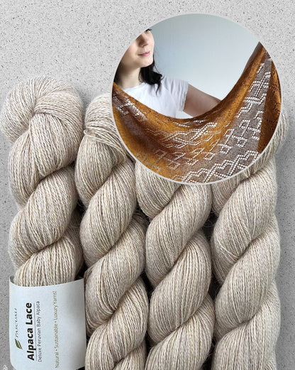 Lucarne Scarf | fine lace pattern - super soft made from Alpaca Lace by Pascuali