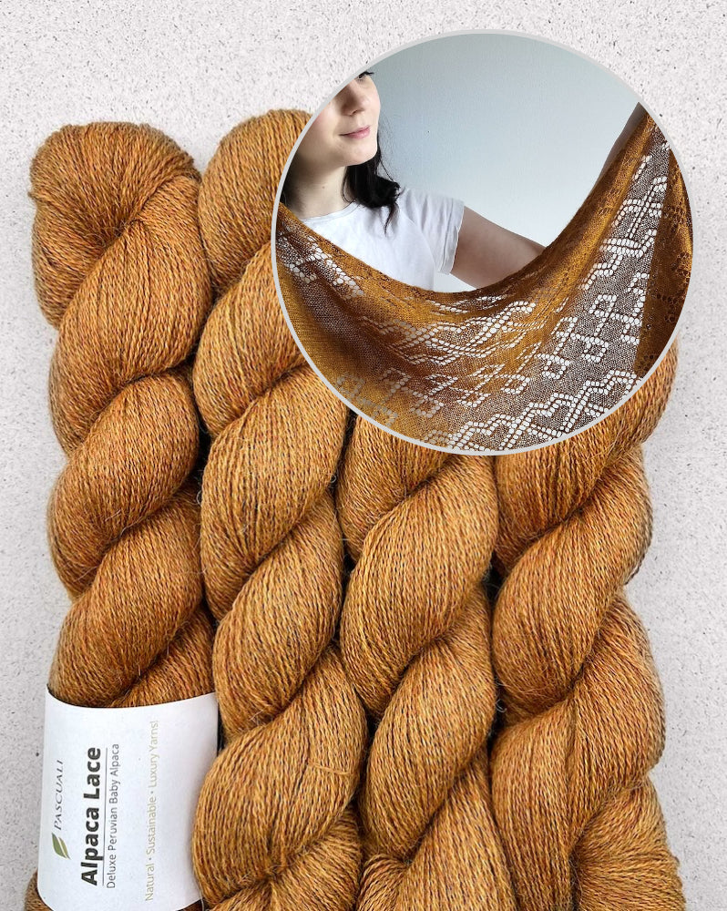 Lucarne Scarf | fine lace pattern - super soft made from Alpaca Lace by Pascuali