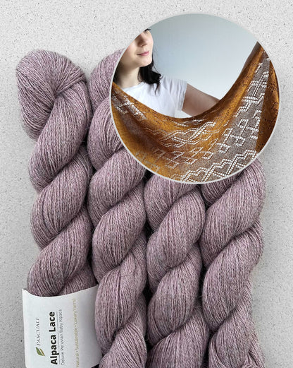 Lucarne Scarf | fine lace pattern - super soft made from Alpaca Lace by Pascuali