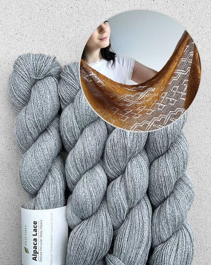 Lucarne Scarf | fine lace pattern - super soft made from Alpaca Lace by Pascuali