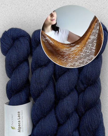 Lucarne Scarf | fine lace pattern - super soft made from Alpaca Lace by Pascuali