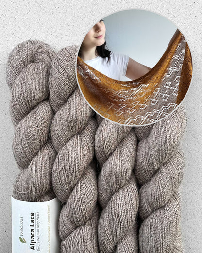 Lucarne Scarf | fine lace pattern - super soft made from Alpaca Lace by Pascuali