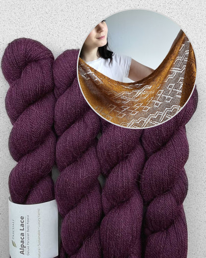 Lucarne Scarf | fine lace pattern - super soft made from Alpaca Lace by Pascuali