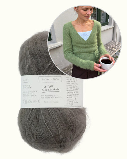 Lucy Wrap | drömsk omlottjacka i Le Petit Silk & Mohair från Biches & Bûches