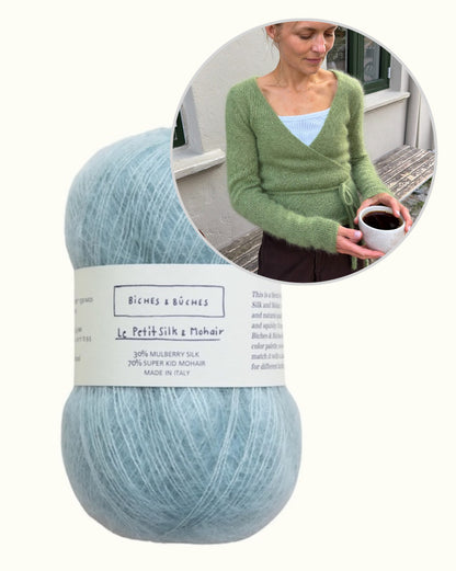 Lucy Wrap | drömsk omlottjacka i Le Petit Silk & Mohair från Biches & Bûches