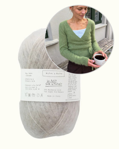 Lucy Wrap | drömsk omlottjacka i Le Petit Silk & Mohair från Biches & Bûches