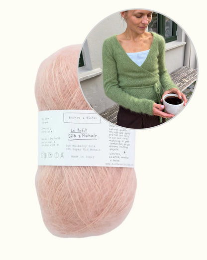 Lucy Wrap | drömsk omlottjacka i Le Petit Silk & Mohair från Biches & Bûches