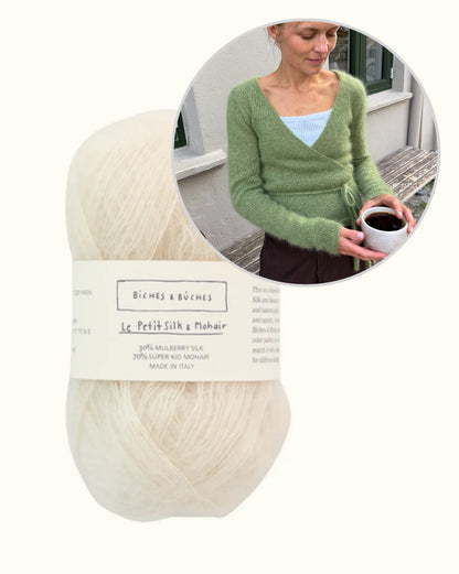Lucy Wrap | drömsk omlottjacka i Le Petit Silk & Mohair från Biches & Bûches