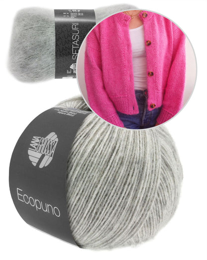 wemadewardrobe Maja Cardigan mit Ecopuno und Silkhair oder Setasuri von Lana Grossa 11
