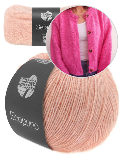 Maja Cardigan | klassisch kuschelig mit Ecopuno und Setasuri von Lana Grossa