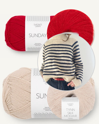 Malo Sweater | maritime Streifen aus Sunday und Tynn Silk Mohair von Sandnes Garn