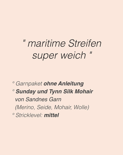 Malo Sweater | maritime Streifen aus Sunday und Tynn Silk Mohair von Sandnes Garn