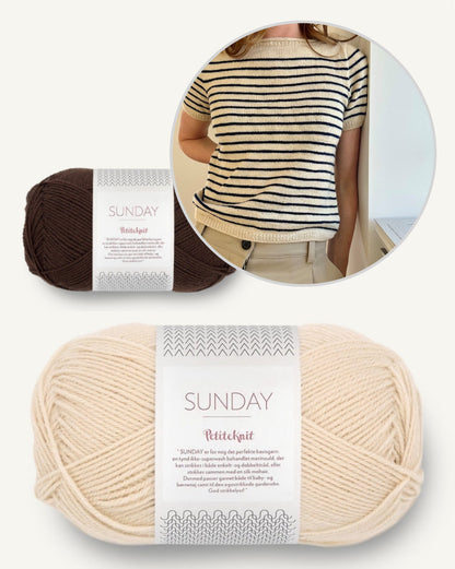 Manon Tee | rayures marines et rêveuses en Sunday de Sandnes Garn