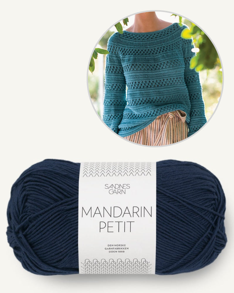 Pull en roseau | Bandes de motifs texturés en Mandarin Petit de Sandnes Garn