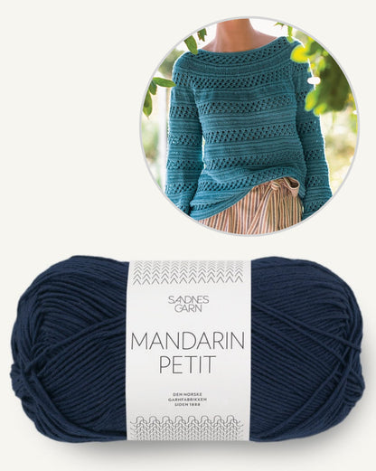 Pull en roseau | Bandes de motifs texturés en Mandarin Petit de Sandnes Garn