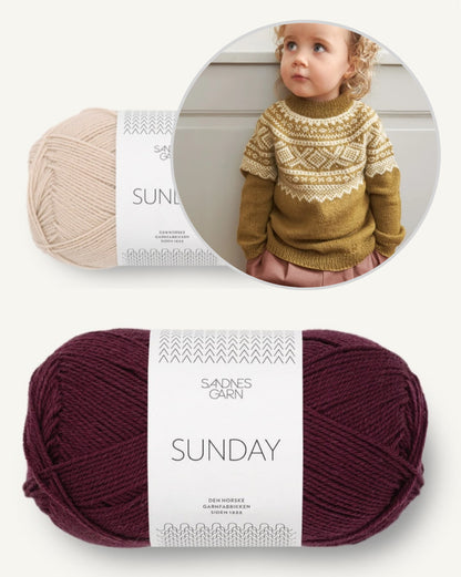 Marius Sweater Baby - two-colored | delicate pattern from Sunday by Sandnes Garn