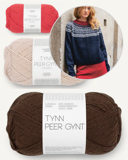 Marius Genser pour femme - trois couleurs | un look classique en Tynn Peer Gynt de Sandnes Garn