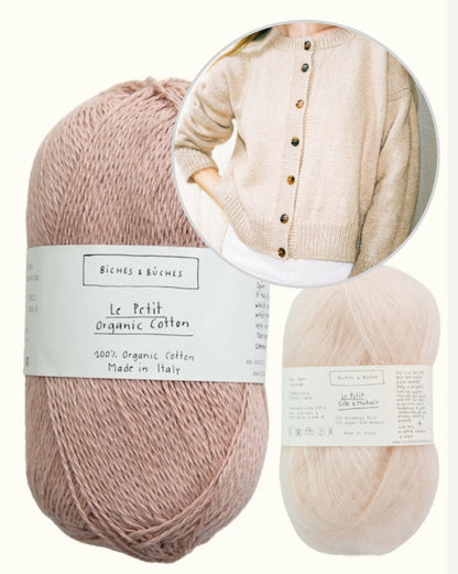 Marlo Cardigan | klassisch und mit seidigem Fall aus Le Petit Organic Cotton und Le Petit Silk & Mohair von Biches & Bûches