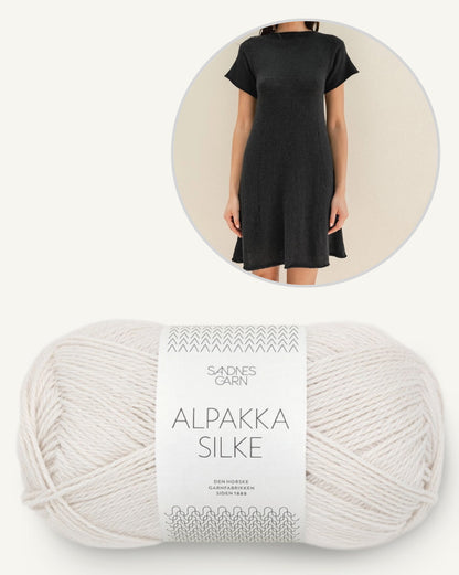 Robe Milly | sobriété en alpaga et soie luxueux de Sandnes Garn
