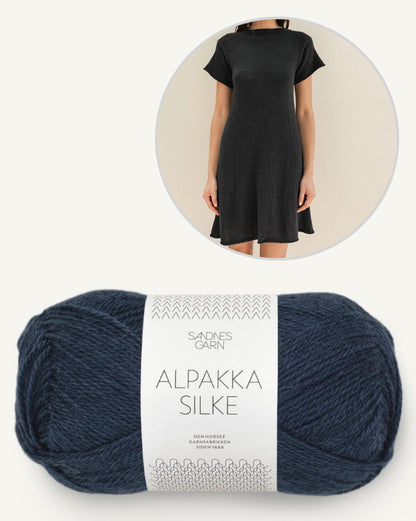 Robe Milly | sobriété en alpaga et soie luxueux de Sandnes Garn