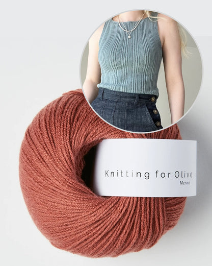Débardeur à côtes mélangées | Top en mérinos côtelé de Knitting for Olive