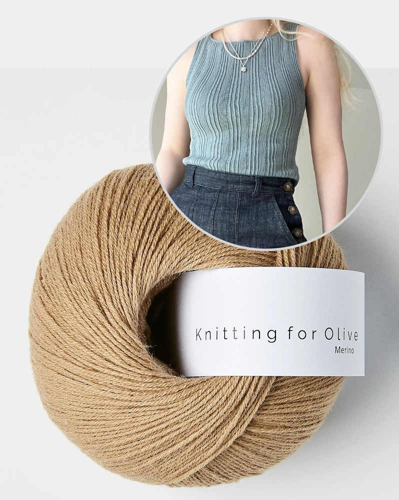 Débardeur à côtes mélangées | Top en mérinos côtelé de Knitting for Olive