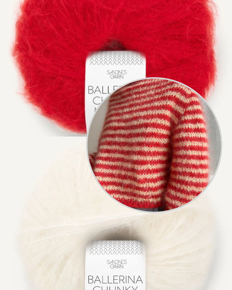 Miyu Sweater | varm med fine striber i Ballerina Chunky Mohair fra Sandnes Garn