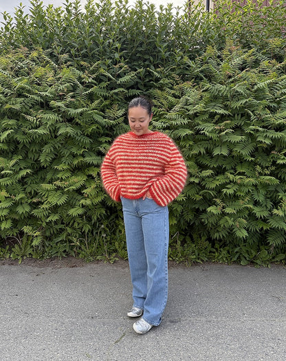 Miyu Sweater | varm med fine striber i Ballerina Chunky Mohair fra Sandnes Garn