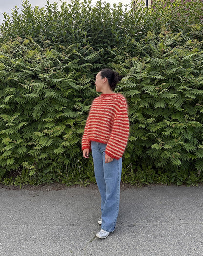 Miyu Sweater | varm med fine striber i Ballerina Chunky Mohair fra Sandnes Garn