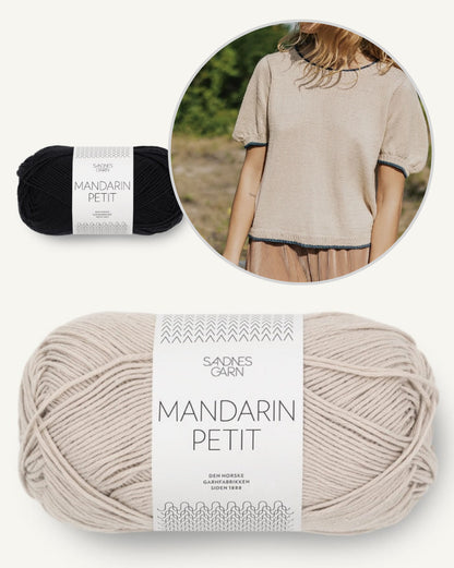 Molly Tee | with delicate contrast edges from Mandarin Petit by Sandnes Garn